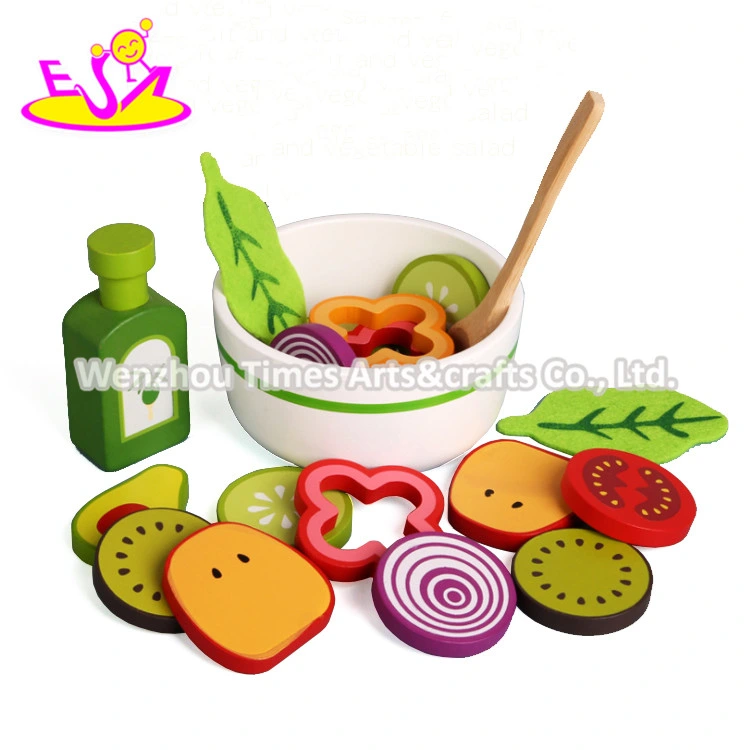 Top Sale Salad Toy Wooden Play Food Sets for Kids W10b332