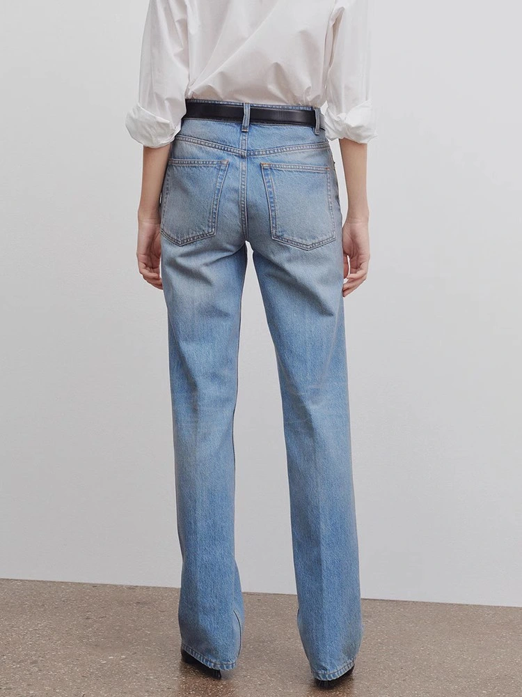 Ladies Jeans High Waist Jeans Straight Pants Casual Jeans Pants Long Pants