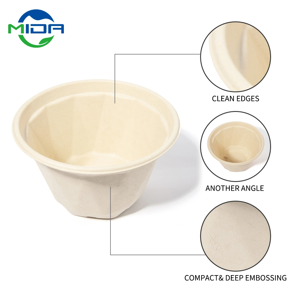 Pfas Free Biodegradable Food Container Sugarcane Bagasse Paper Pulp Food Packaging Bowl