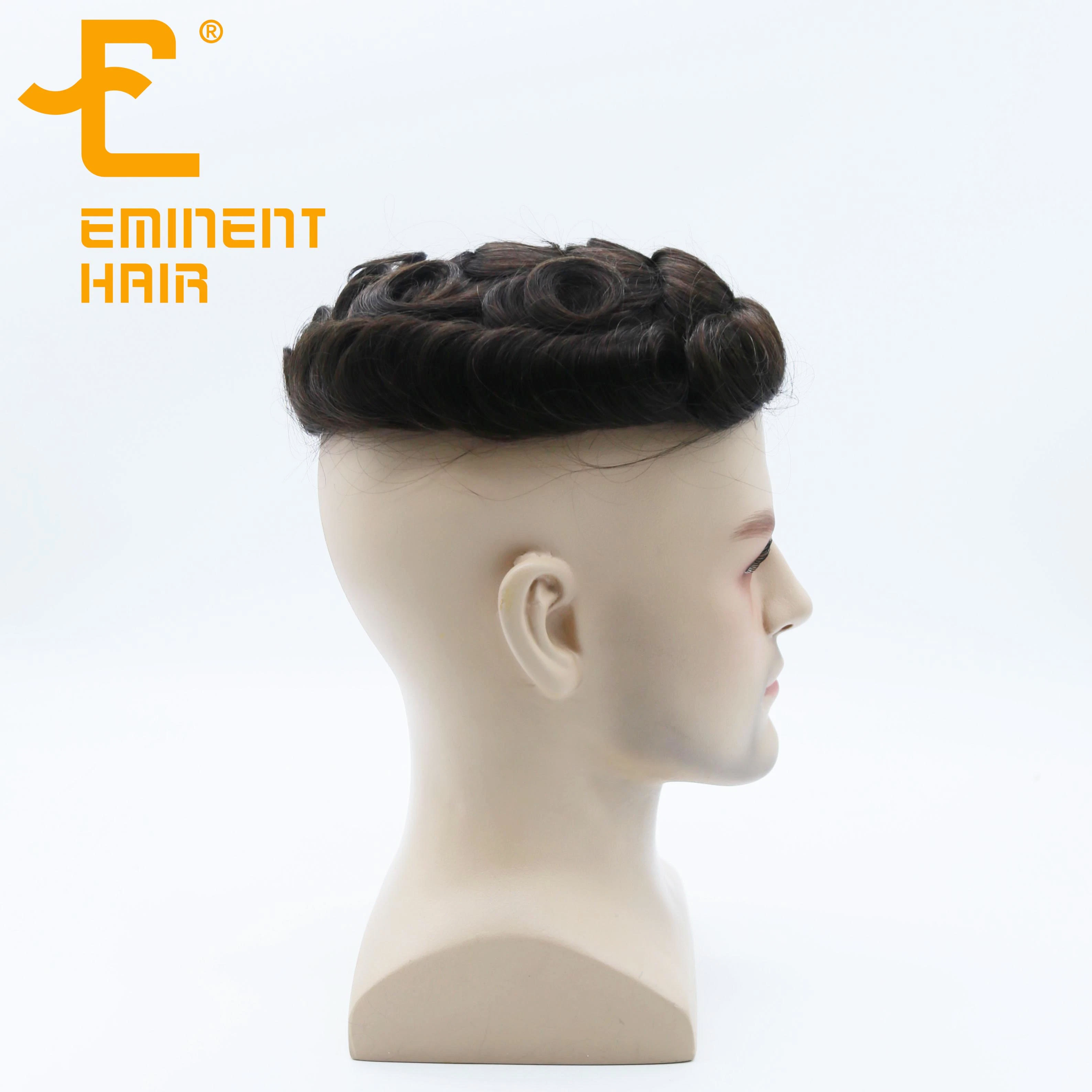 Stock French Lace with PU and 1/8" Folded Lace Front Men's Toupee