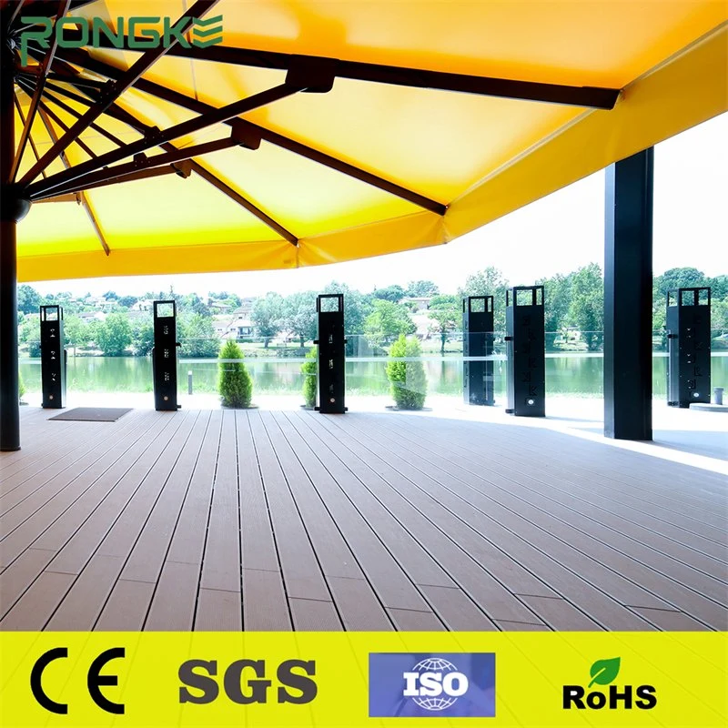 High Quality Waterproof Square Hollow 3D-Embossed Grey Building Material WPC Floor Decking