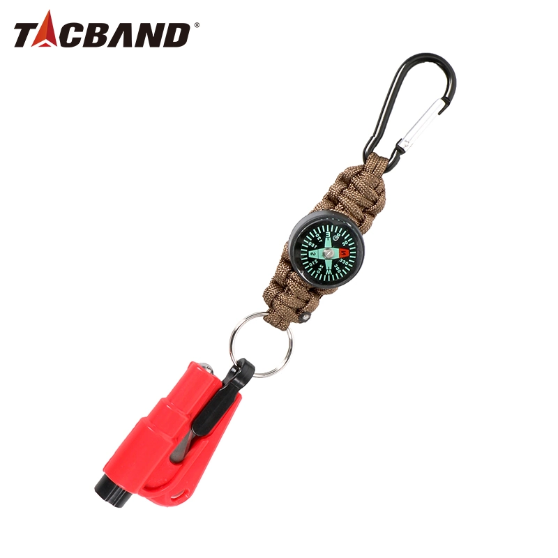 Tacband 4 in 1 Key Chain Window Breaker Seat Belt Cutter Carabiner Compass Survival Kits Tool