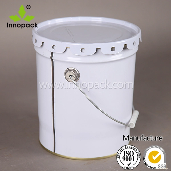 La alta calidad 20L/22L/25L pintado de blanco cubo con tapa de flores