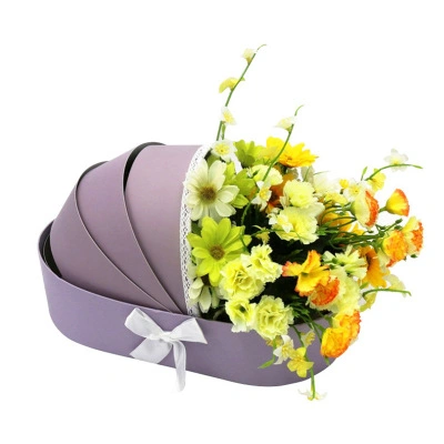 Cradle Shape Handmade Cardboard Round Flower Box New Product