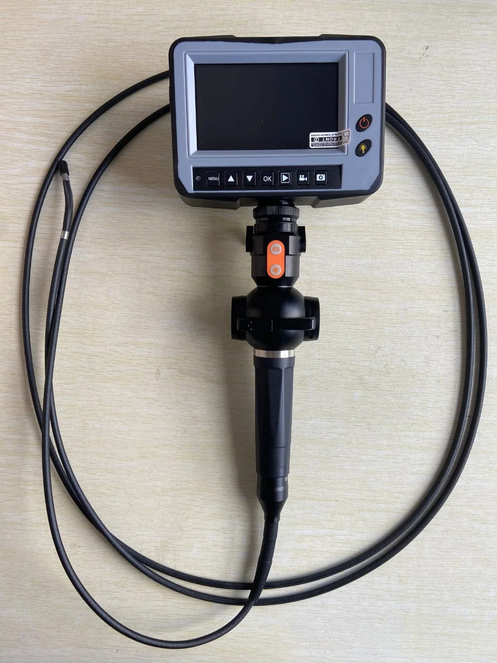 Endoscope industriel flexible avec écran de 4.5 pouces, tube tressé en tungstène, étanche IP67, articulation à 4 contacts, tube de test de 2 mètres