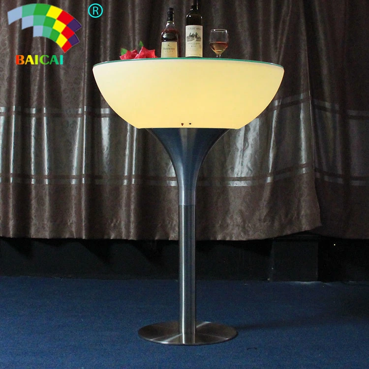 Illuminated Bar Table Aluminum Bar Table LED Furniture