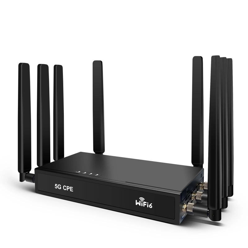 wifi sem fios 5g LTE CPE 2.4 G e 5 g Dual Band WiFi6 802.11ax Router com 8 antenas externas sinal mais forte cobertura mais ampla de 5 g/4G Ranhura SIM Classe Industrial