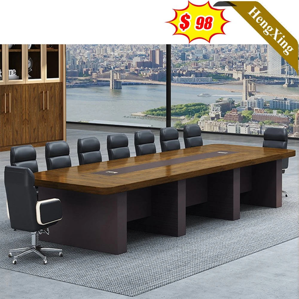 Conferência de mesa de reuniões em madeira rectangular com mobiliário de escritório de luxo Tabela