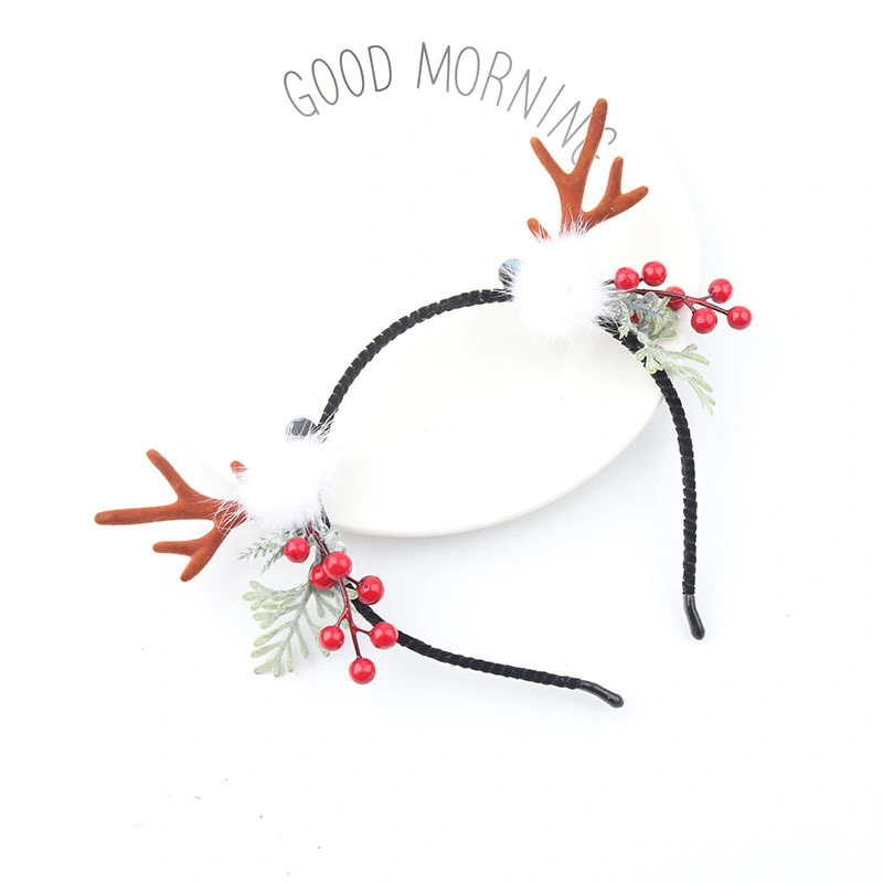 Weihnachten Elch Schwarz Zweig Haarband Antlers Katze Ohren Elf Kopfschmuck Kinder Performance Haarclip Haarkarte