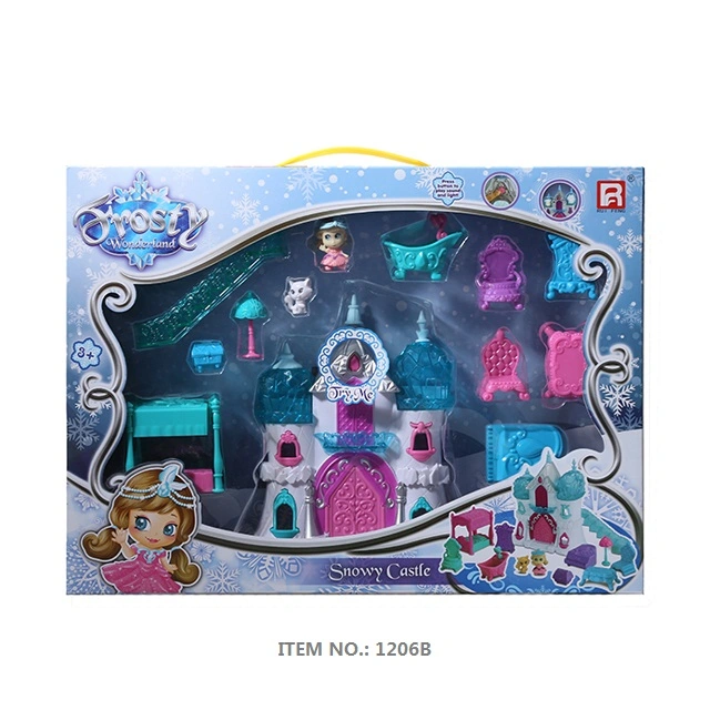 Ice Castle (Musik und Lichter, mit Strom) -13PC Spielhaus Spielzeug Szene Spielzeug Spielzeug Montage Spielzeug Lernspielzeug