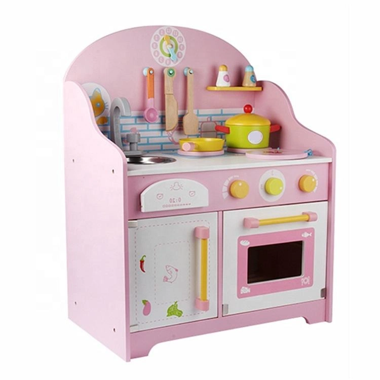 Pink Role Play Little Chef Wooden Toy Kitchen