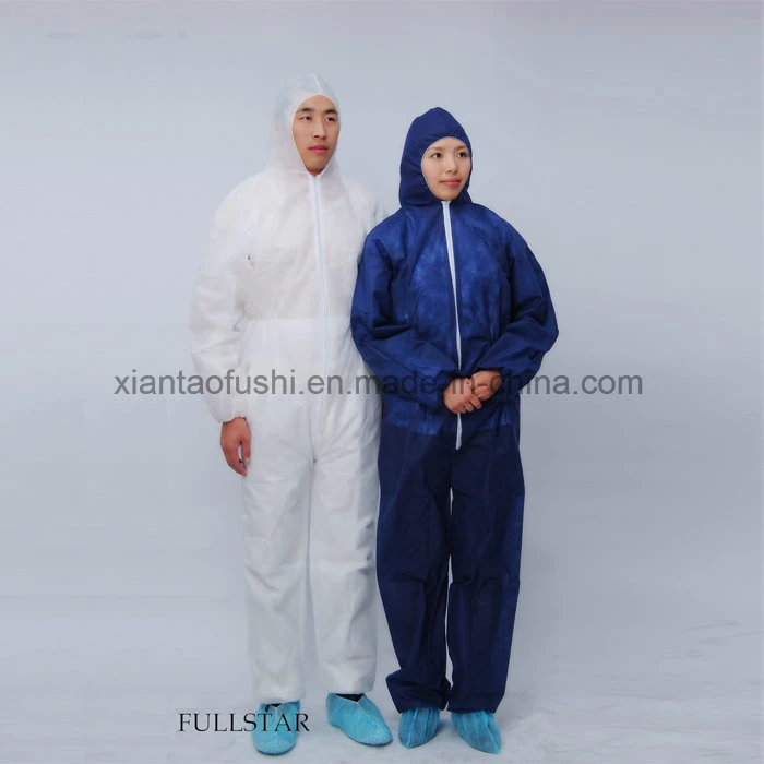 Disposable Coverall Type 4/5/6 Waterproof SMS Microporous Protective Safety Coverall