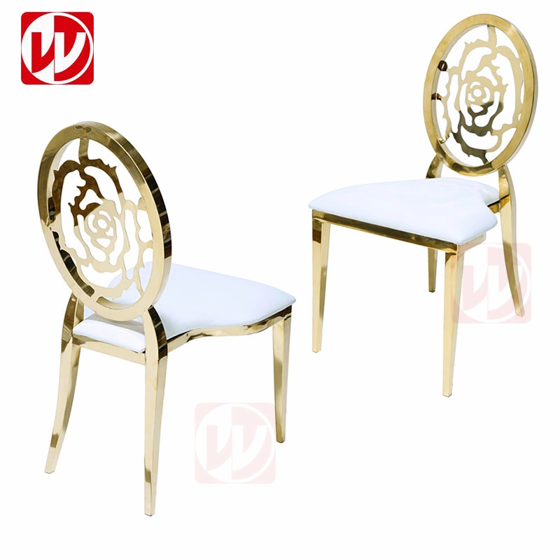 Hot Sales High Back Gold Stainless Steel Restaurant Dining Luxury Velvet Wedding Banquet Chair for Party Event