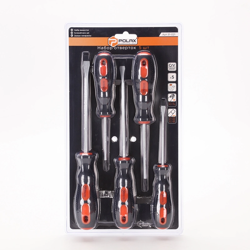 Durable Screwdriver Set with Cr-V Blades and TPR+PP Handles