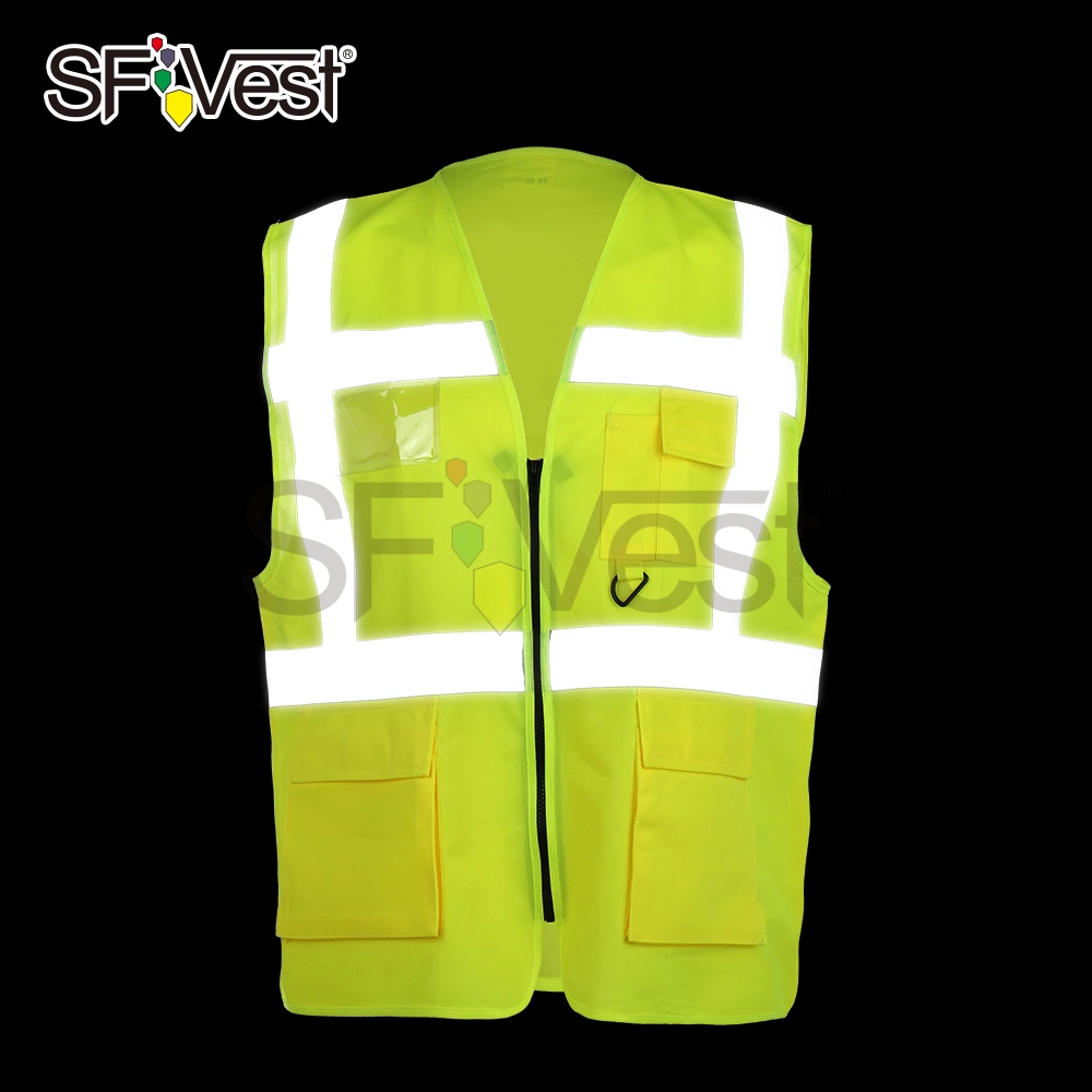Intermitente de alta visibilidad Chaleco de seguridad de la construcción vestir uniforme de trabajo