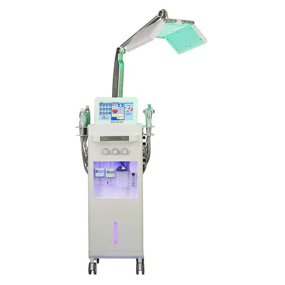 Huanshi самый продвинутый 14 в 1 Dermabrasion Machine Multifroctional Hydra Устройство для лица Aqua Peel со светодиодным освещением на крышке