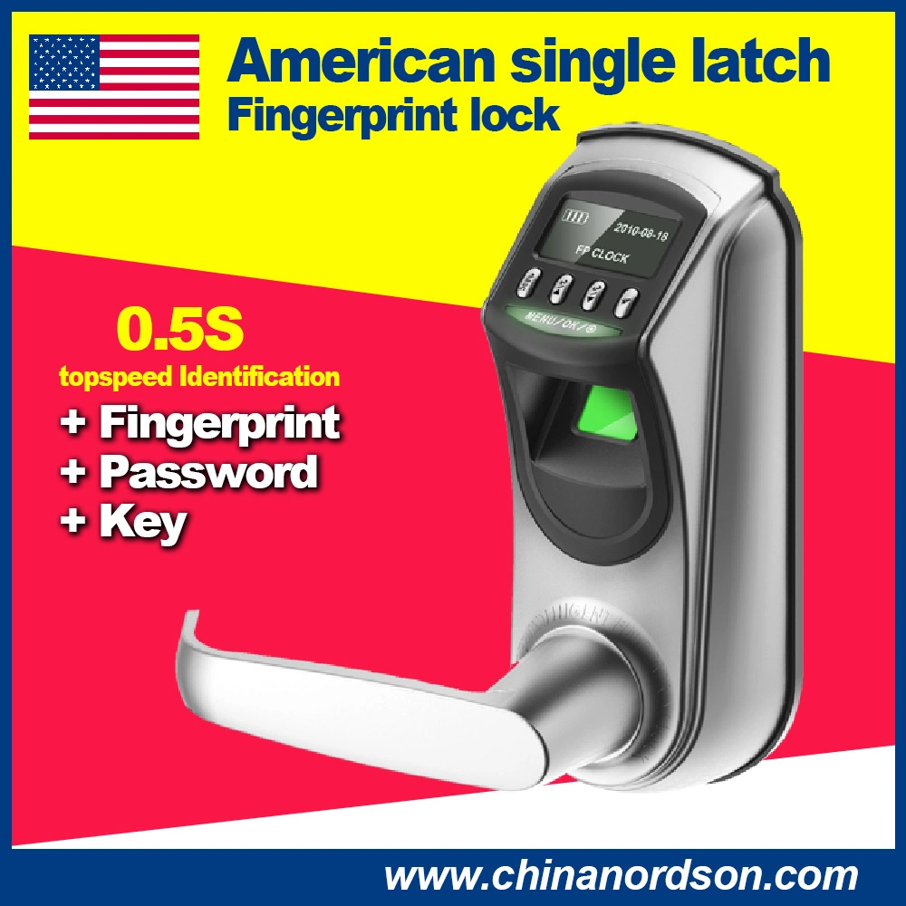 Europe American Standard Single Latch Smart Keyless Fingerprint Door Lock Wtih USB