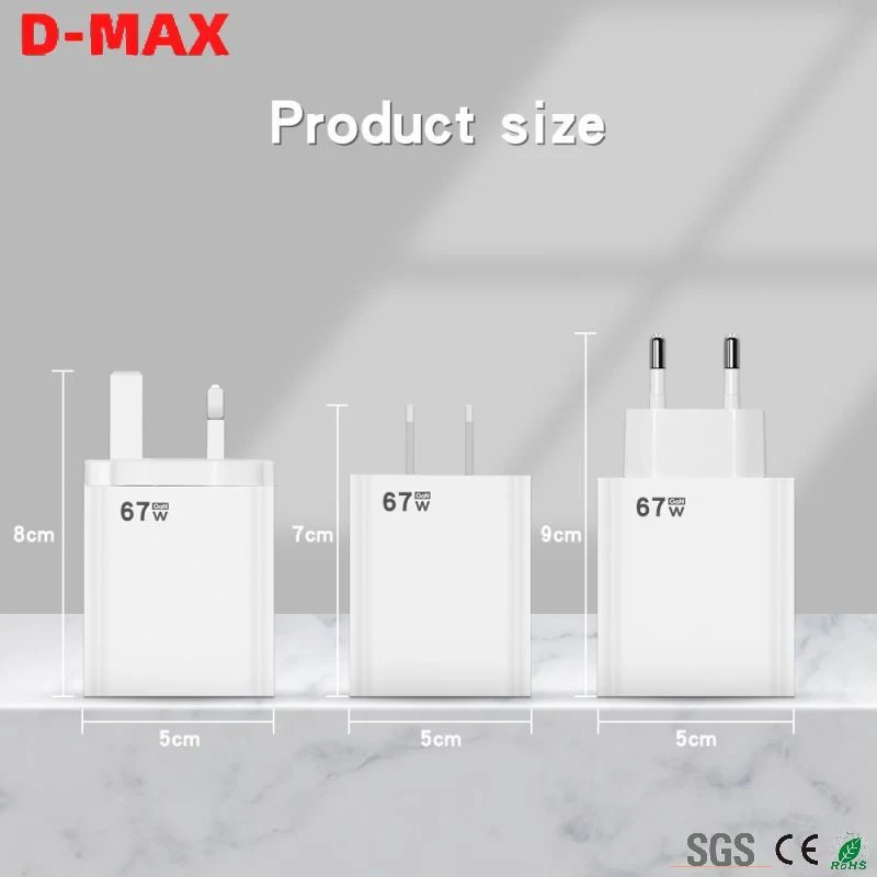 67W Super Fast Charge Super Flash Charge Mobile Phone Charger 5V5a Euus/UK Standard USB Adapter Charging Head Set