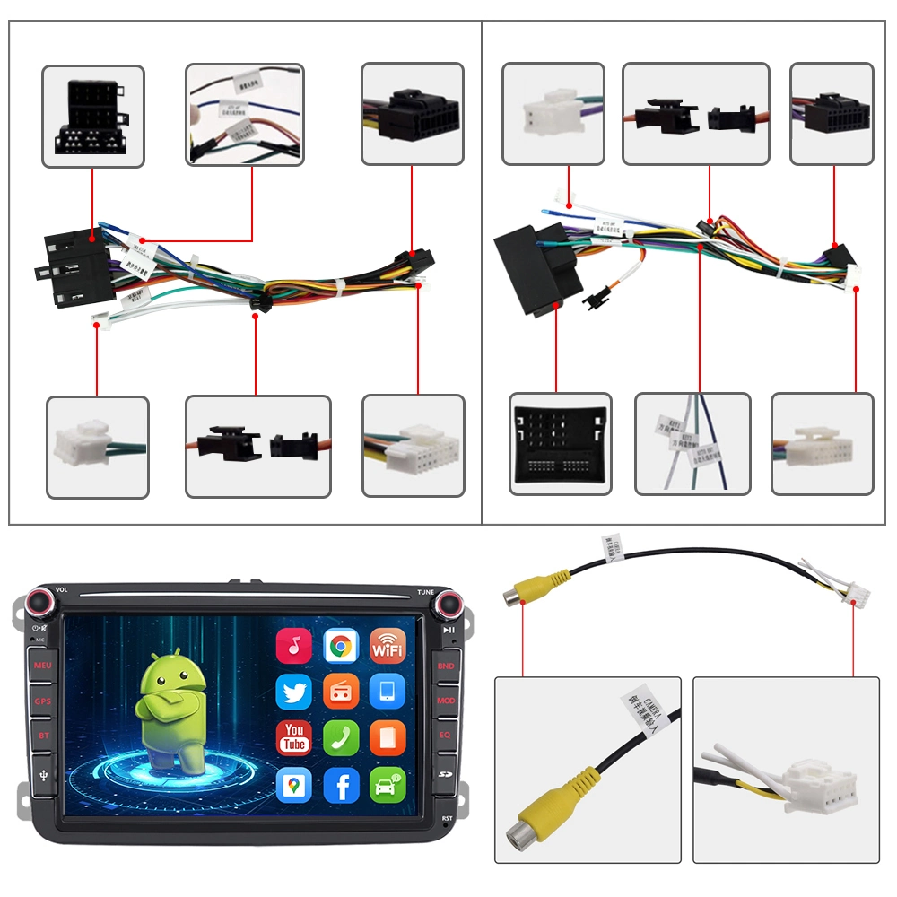 Jmance Factory Supply 8 polegadas 2 mais 32g am FM RDS DSP 2DIN CarPlay multimédia Navegação automática do painel de instrumentos