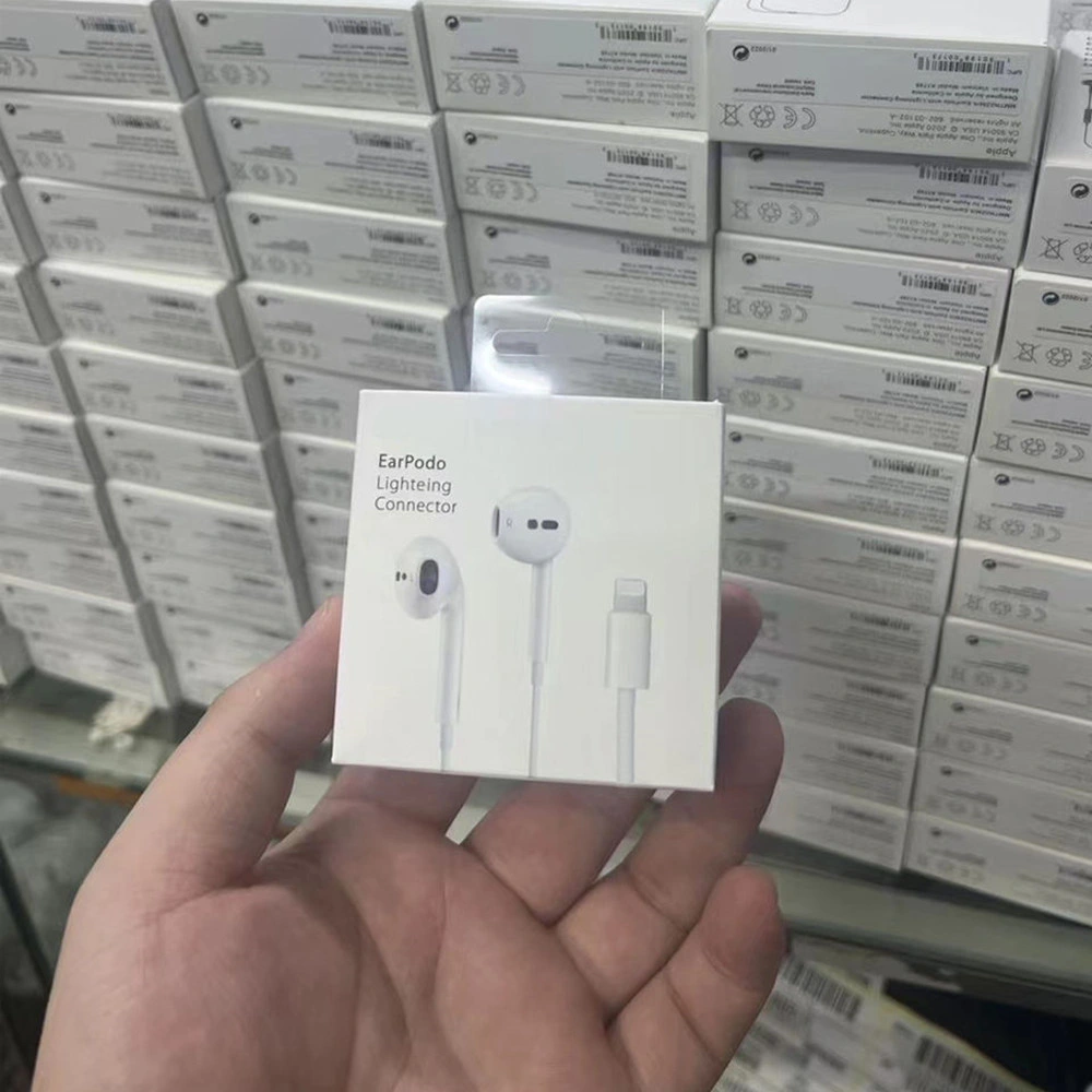 Hot Sell Factory Wholesale/Supplier Original Quality Lightning Wired Earphones Headphones HiFi Stereo with Mic for iPhone 14/13/12