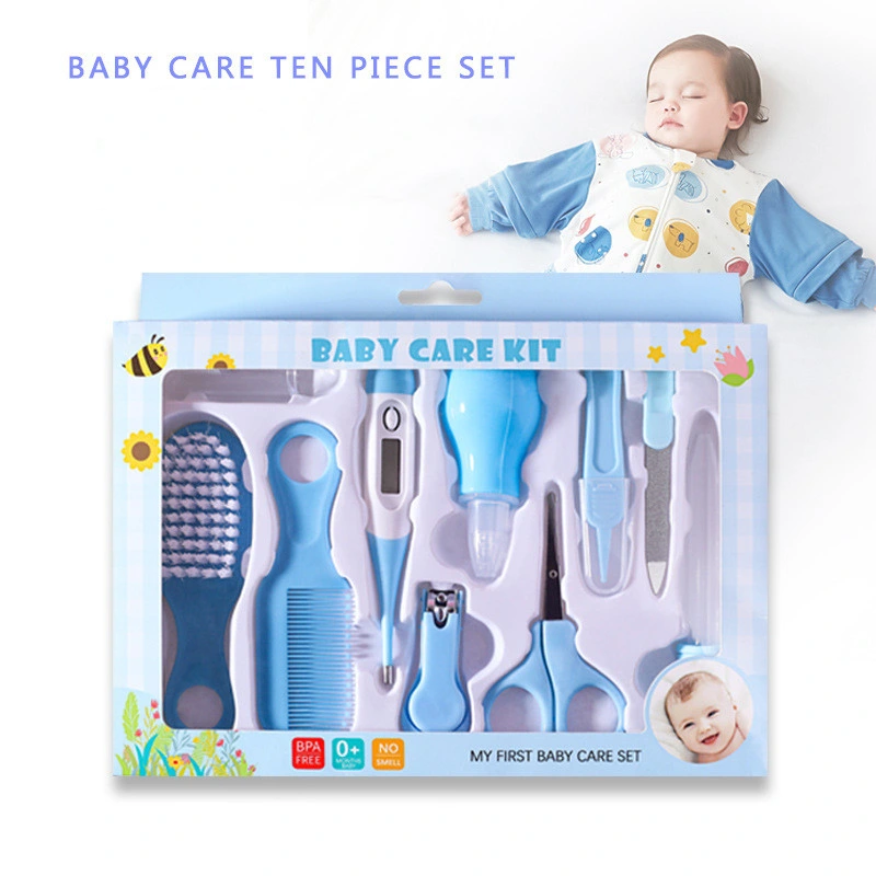 10PCS Baby Care Set Thermometer Nasal Aspirator Baby Nail Clipper Set