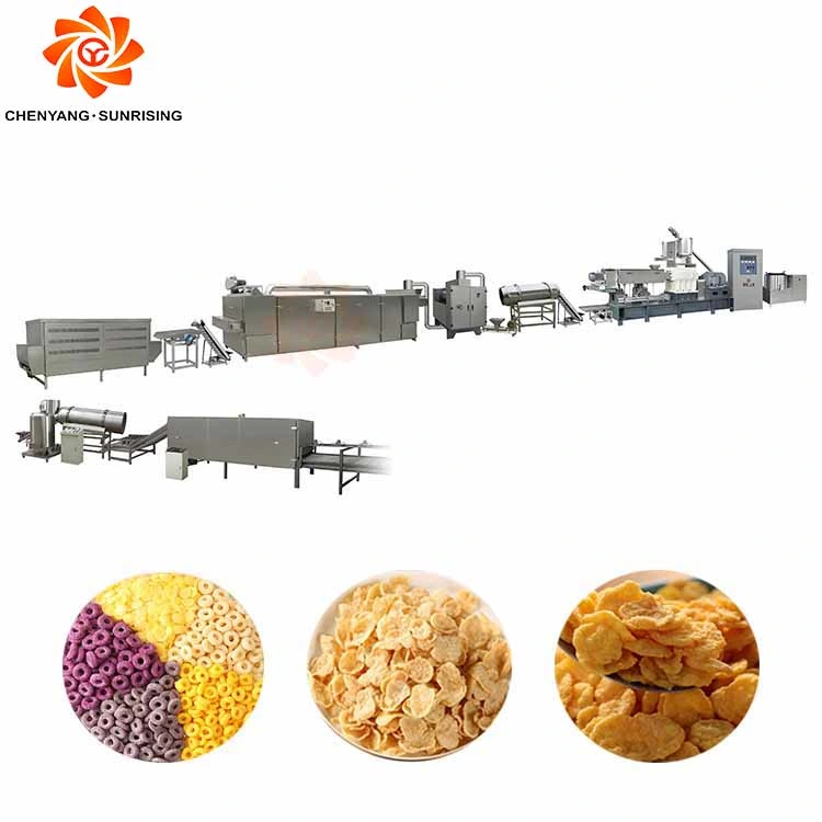 Extrusión automática de dos tornillos Corn Flakes producción de máquina línea