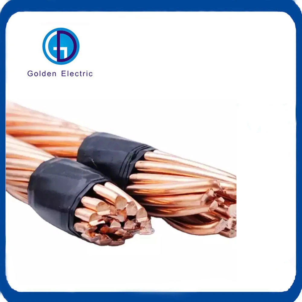 120mm2 de 150mm2 de 300mm2 de acero revestido de cobre alambre trenzado de cobre desnudo puesta a tierra Cable Eléctrico subterráneo