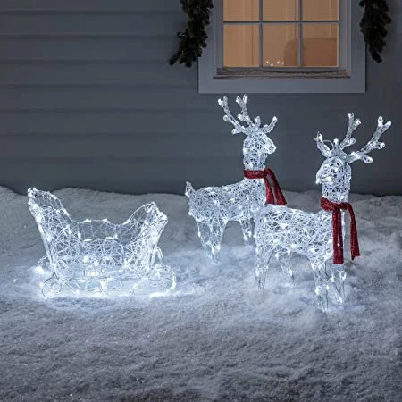 Large Outdoor Waterproof Christmas Reindeer Motif Lights for Street Decoration