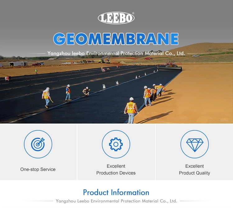 PEAD Geomembrana impermeáveis 1,5 mm, com face única, com revestimento de lago Geomembrane