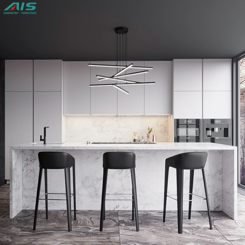 AIS Living Modern China Design Cheap Full Set Custom Furniture Displace Laminated Melamine Kitchen Cabinet with Countertop