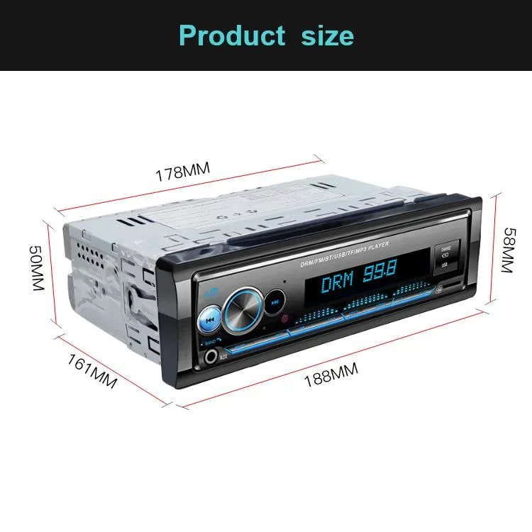 1 DIN Panel desmontable Conexión inalámbrica calidad manos libres Bt 4,0 Radio DRM FM SD / USB / Aux. Música para coche Reproductor de coche