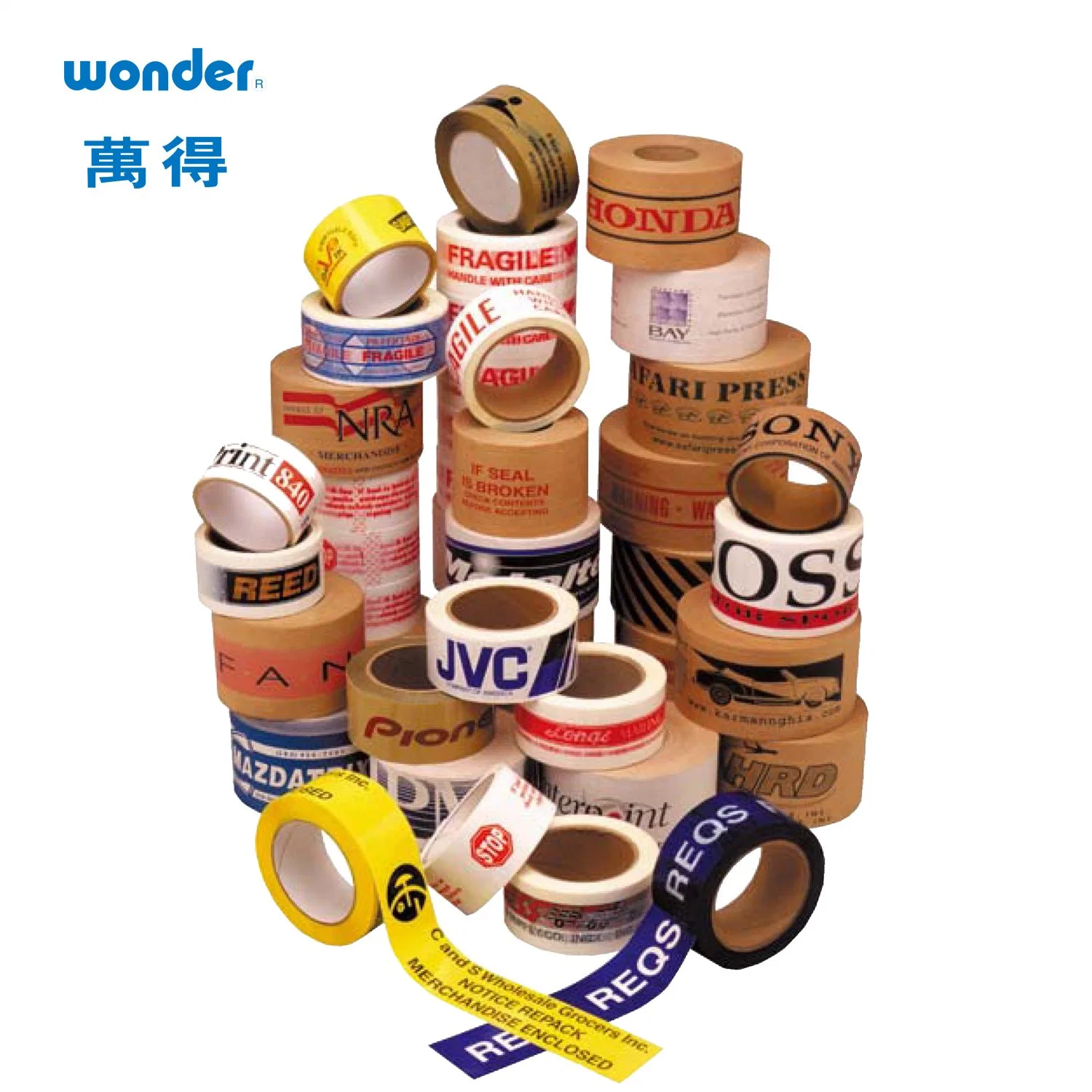 Hot Selling BOPP Acrylic Sticky Self Adhesive Cold Packaging Color Carton Sealing Tape Jumbo Roll Printed