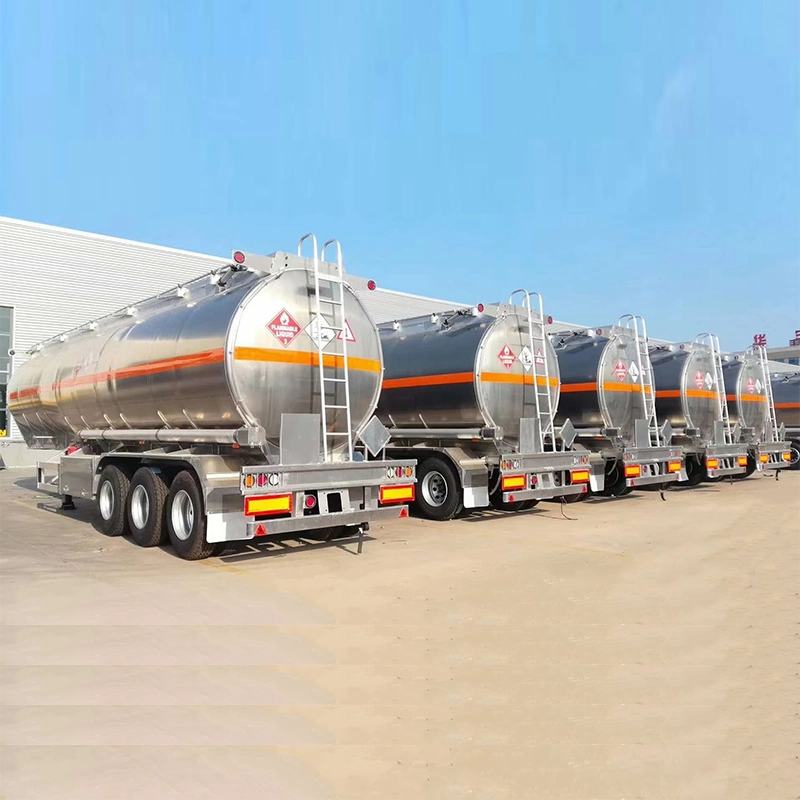 3 Achse 42000L 45000 Liter Aluminium Tankwagen Semi Trailer 5 Kompartiment in Kenia Simbabwe