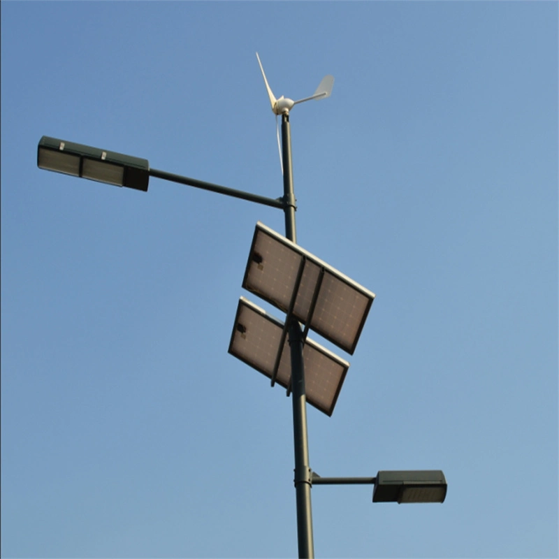 8m 60W viento Solar Windmill Street Light con ion litio Batería