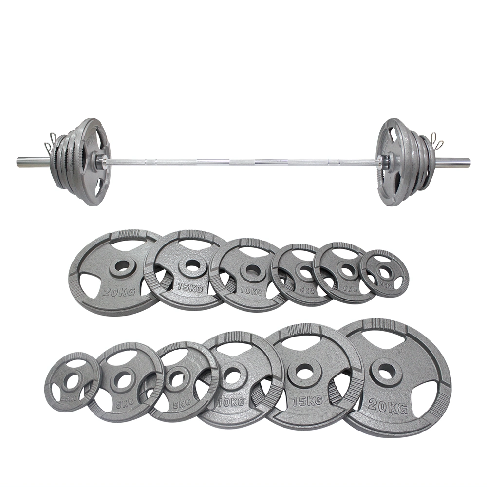 135kg gris Hammerton ajustable de hierro fundido pintado Barbell Set/Deportes Barbell Set