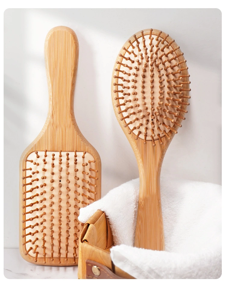 Detangling naturales de madera masiva de cepillos de pelo estilo de pelo al por mayor para todos