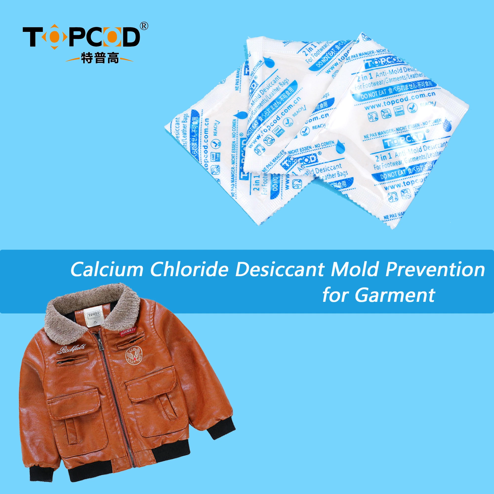 Super Dry Calcium Chloride Desiccant Mold Prevention for Garments Packing 2g-100g