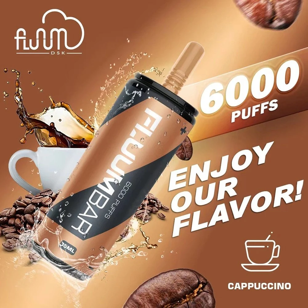 E к прикуривателю оригинал Fluum 6000 Puffs оптовой одноразовые Vape перо 15мл 12 вкус сока на 5% никотина улавливания паров бензина