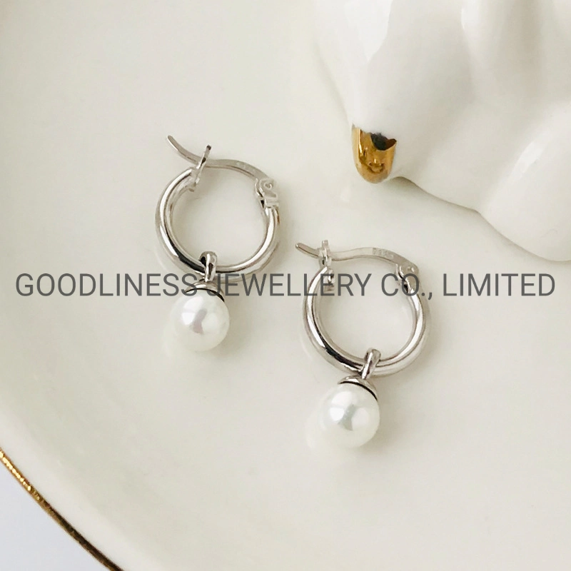 Hypoallergenic Freshwater Pearl 14K Daily Wear Gold Small Hoop Earrings