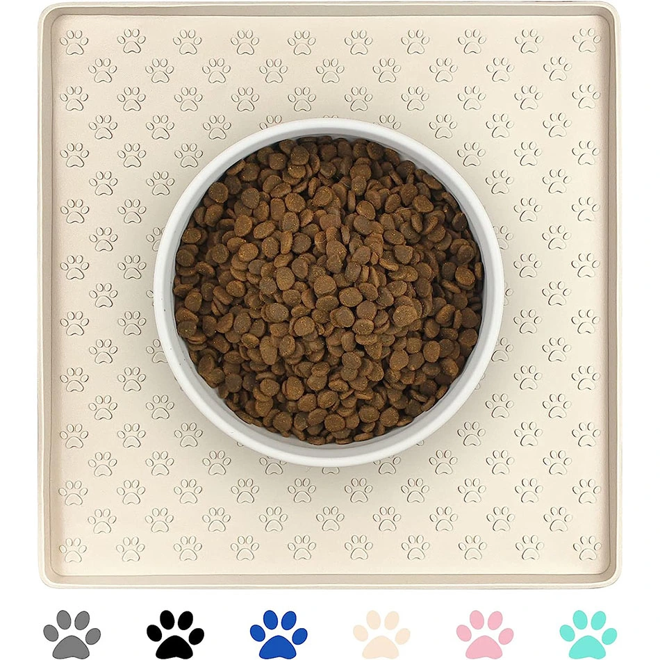 Custom Silicone Dog Slow Feeder Mat Water Proof Dog Bowl Feeding Food Water Mat Cat Pet Mat Pad