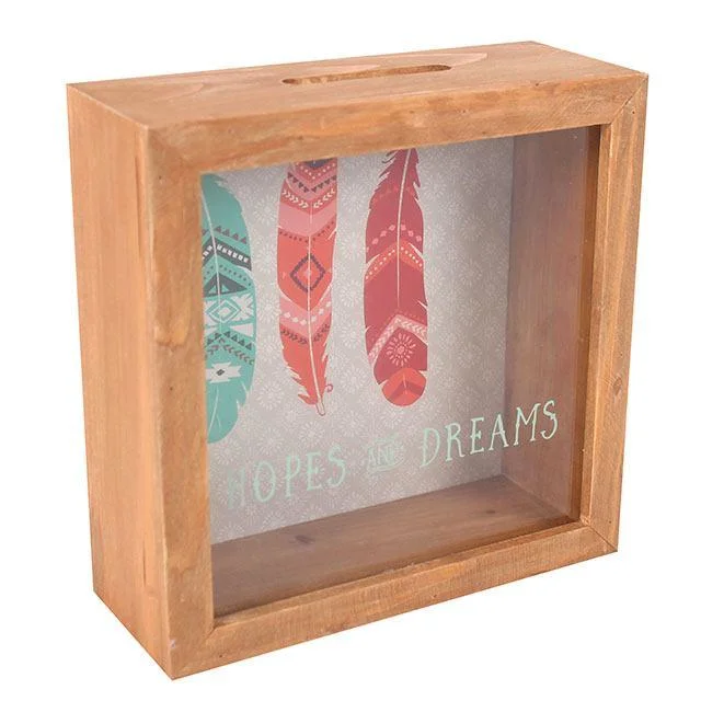 Wholesale/Supplier Square Wooden Saving Money Box Photo Frame Shadow Box for Kids