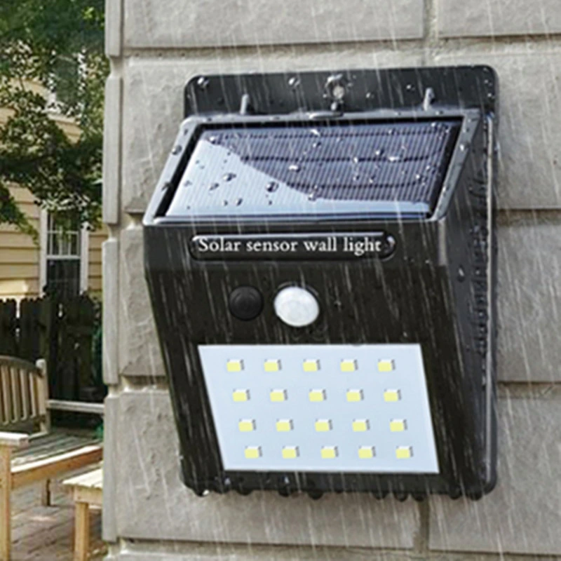 Linterna LED Sensor exterior impermeable de pared Jardín Solar Sensor de luz de la calle de la lámpara automáticamente (WH-HR-04)