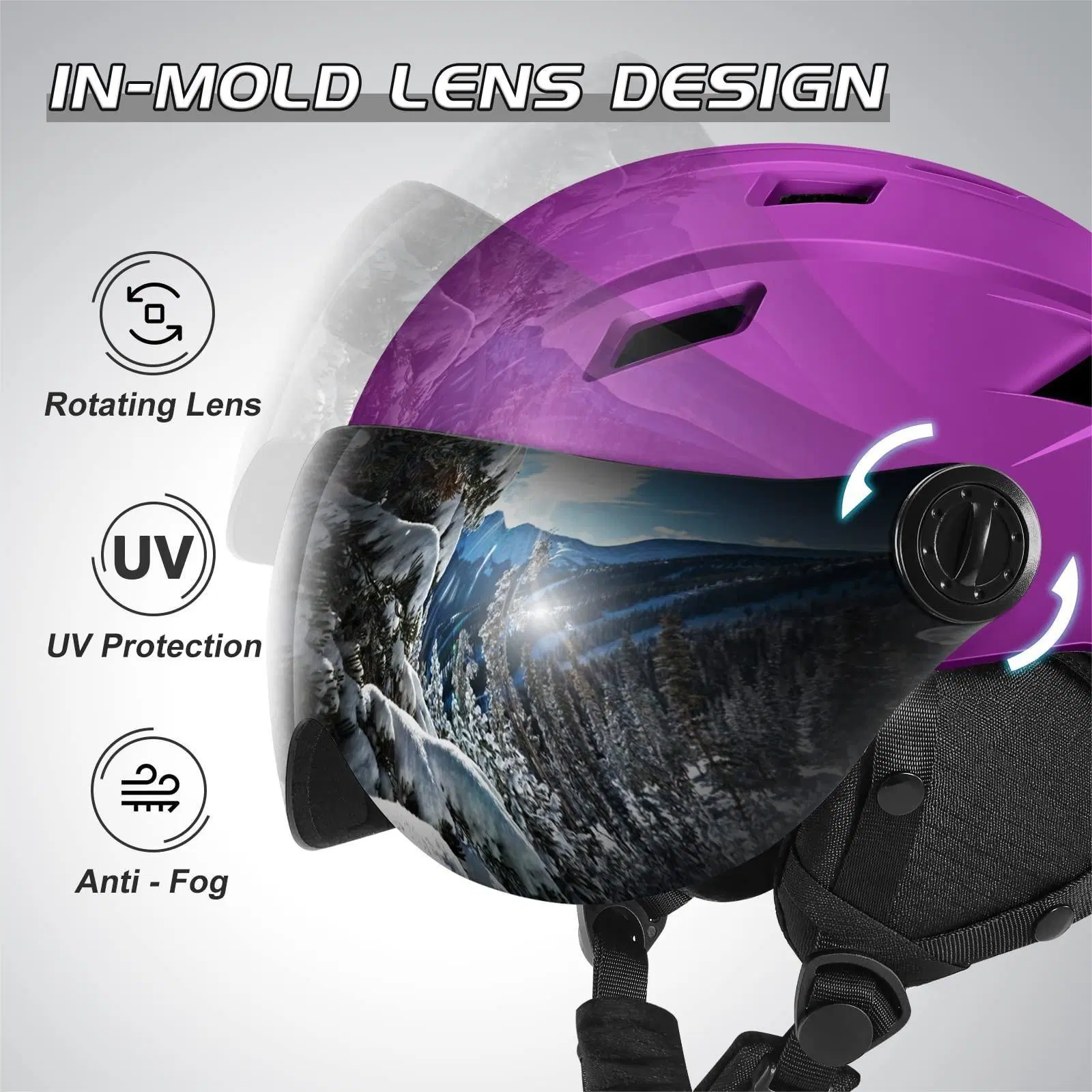 Men Women Light Weight Snowboard Detachable Goggles Set Ski Helmet