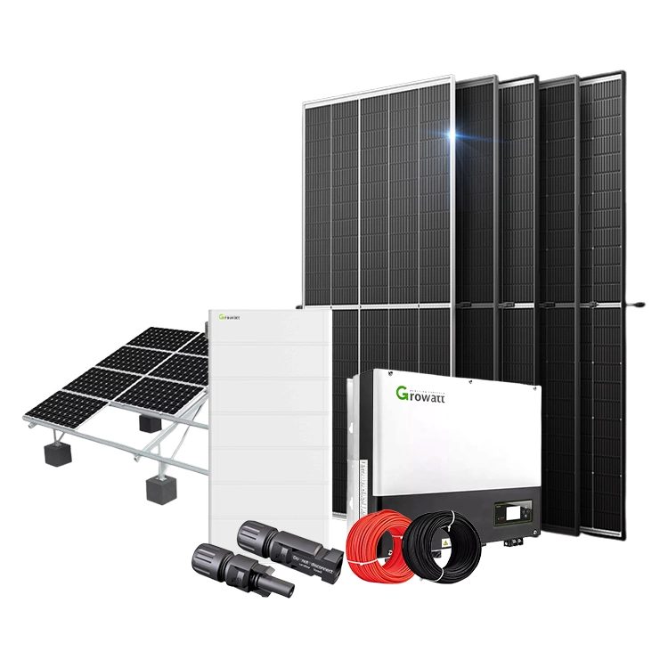 Hybrid Solar Energy System Growatt Sph 1000tl3 Bh 10kw Outdoor Complete Set 5kwh 8kwh on Grid System with Batteries