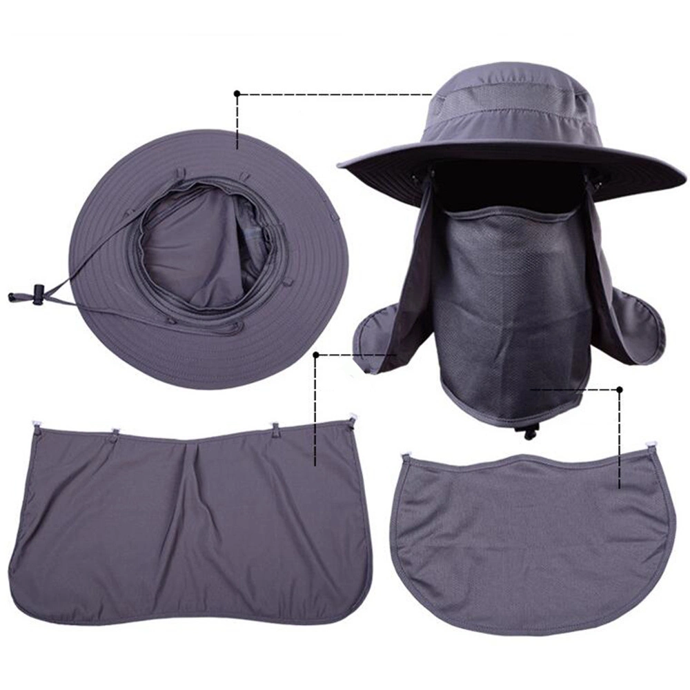 Outdoor Full Cover Hat Sun Protection Fishing Cap Wide Brim Ci13195