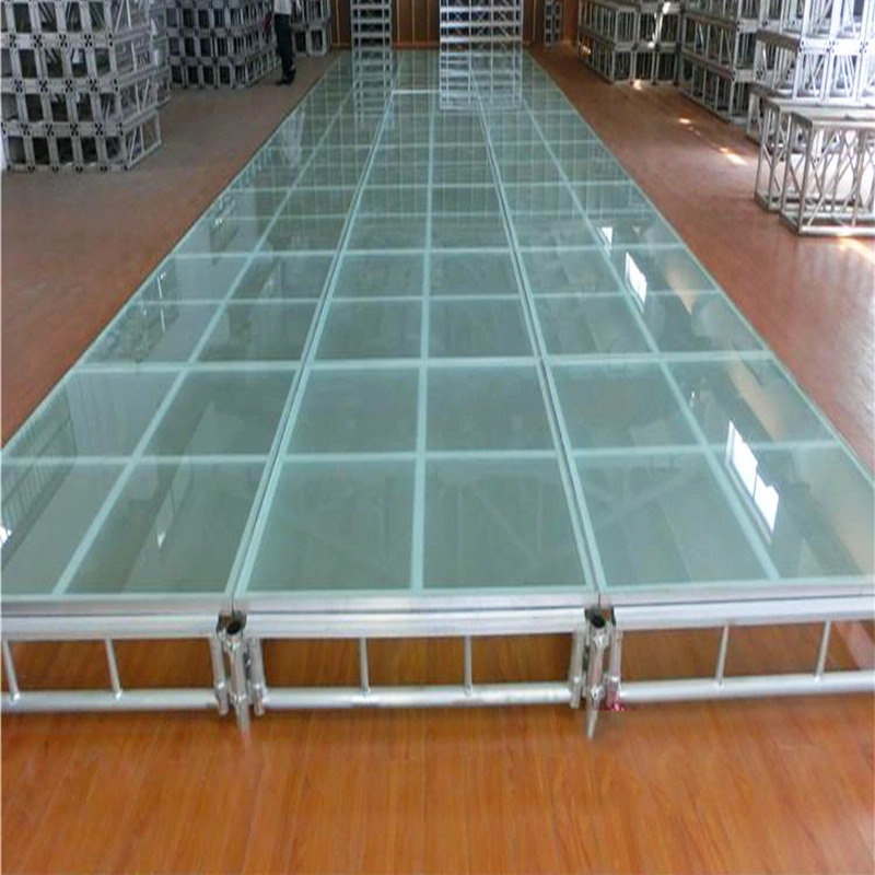 Círculo de aluminio transparente de vidrio etapa ajustable