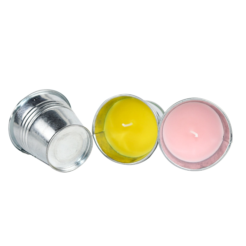 Outdoor Metal Bucket Paraffin Wax Citronella Candles Tin Candle for Outdoor