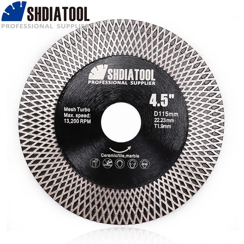 4.5" Vacuum Brazed Diamond Cutting Disc X Mesh Turbo Blade Cutter