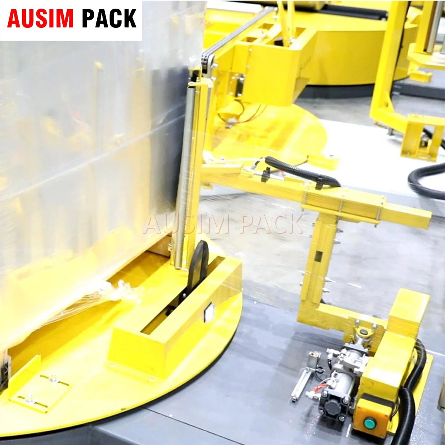 Heavy Duty Industrial Customized Electric Automatic Turntable Pallet Wrapping Machine for Chemical Industry