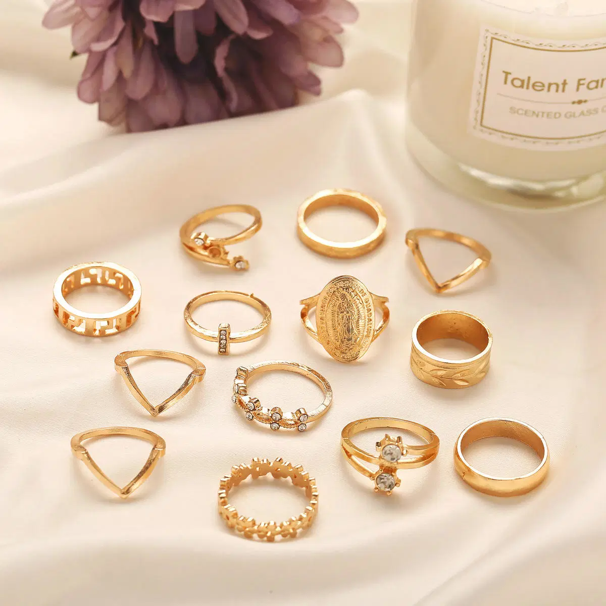 Fashion 13 PCS Set Ladies Rings Gold Finger Ring Set for Women Wholesale/Supplier